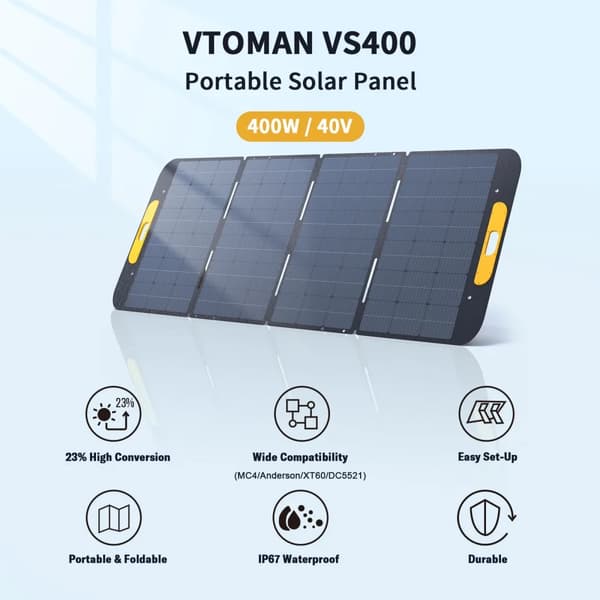 Solpanel, Foldbart Design, Høj Effektivitet,VS400 400W