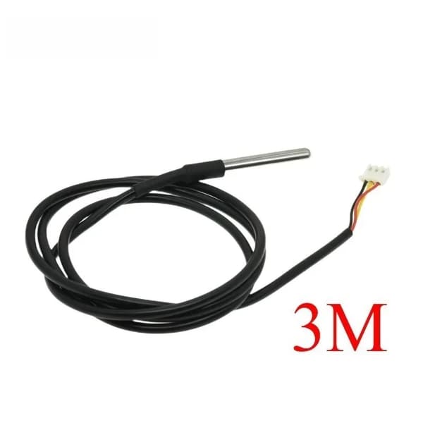 Temperatursensor, rustfrit stålsonde, vandtæt design,5PCS-c, 3M-2.54MM