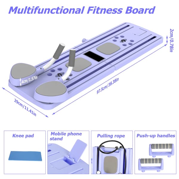 Pilatesbräda, automatisk återhoppningsfunktion, motståndsband,LILA
