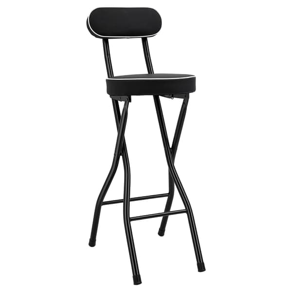 Højstol, Foldbart Design, Komfortabel Pude, 88x26x40 cm,sort