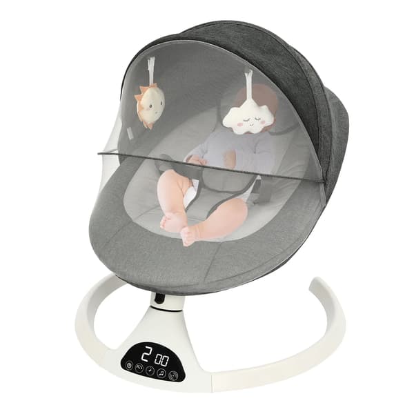 Babygunga, Justerbar Gunga, Fjärrkontroll,GRÅ
