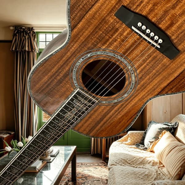 Gitarr, KOA-kropp, fast stall,Brun