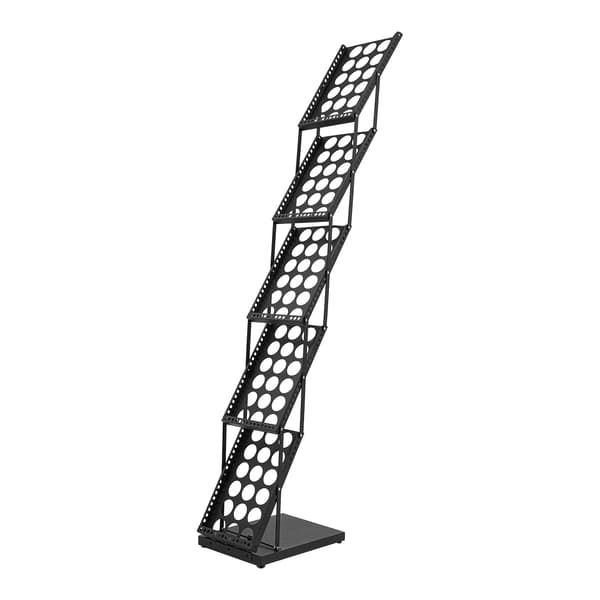 Magasinholder, 5-lags design, pladsbesparende,sort