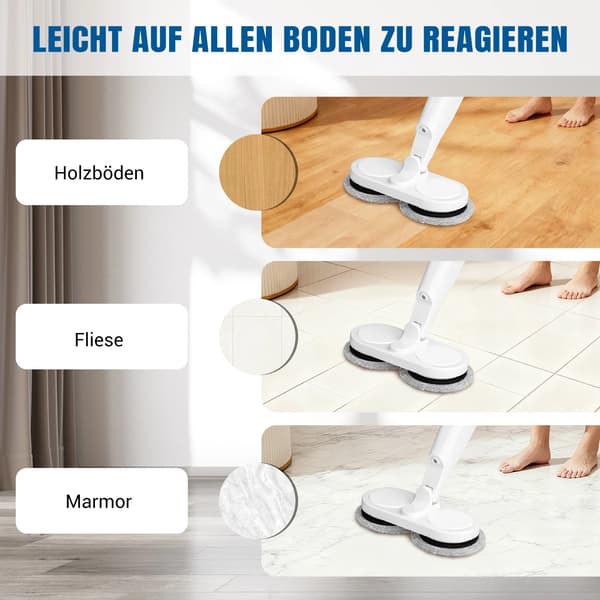 Elektrisk Moppe, Trådløs Design, Dobbelt Spin Hoveder,Trådløs Dual Spin Mop