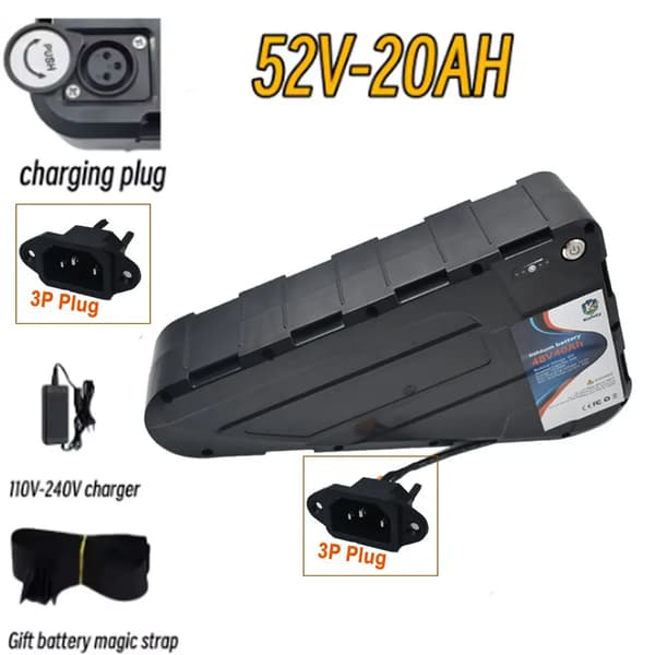 Batteripack, Litium-Ion, Hög Energitäthet,52V 20Ah-3P Kontakt
