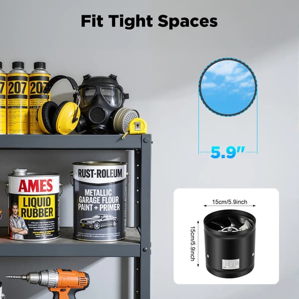 Exhaust Fan, Väggmonterad, Kraftfull Luftflöde,svart