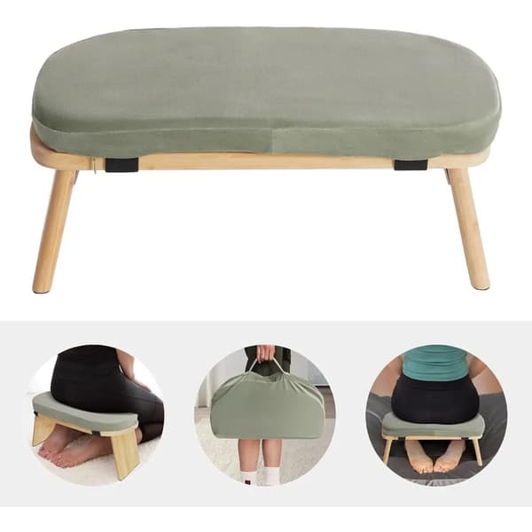 Meditationsbänk, Dämpad Sittplats, Fällbar Design,ljusgrön