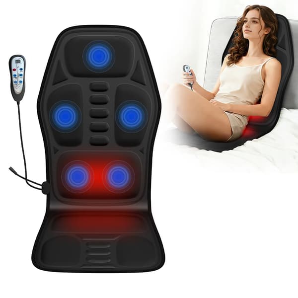 Massagefåtöljkudde, Helkroppsvibration, Värmefunktion,EU-kontakt, Textilmaterial