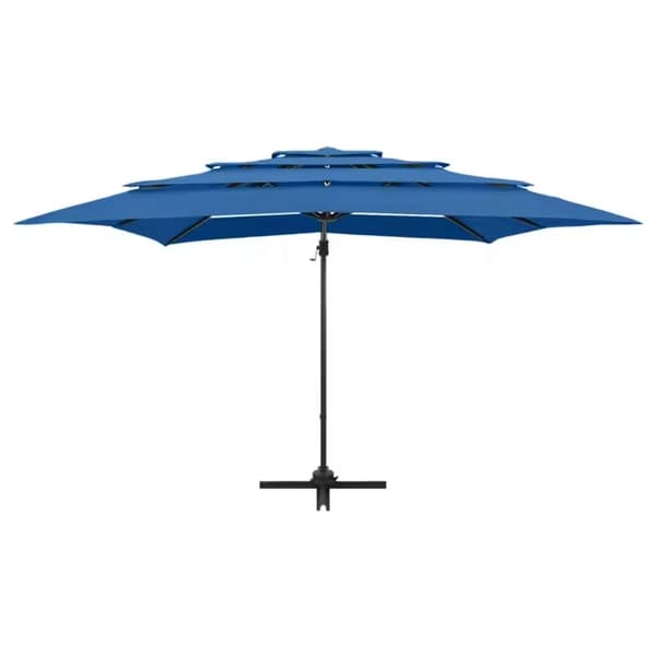 Haveparasol, Kraftig Aluminium, UV Beskyttelse,Blå