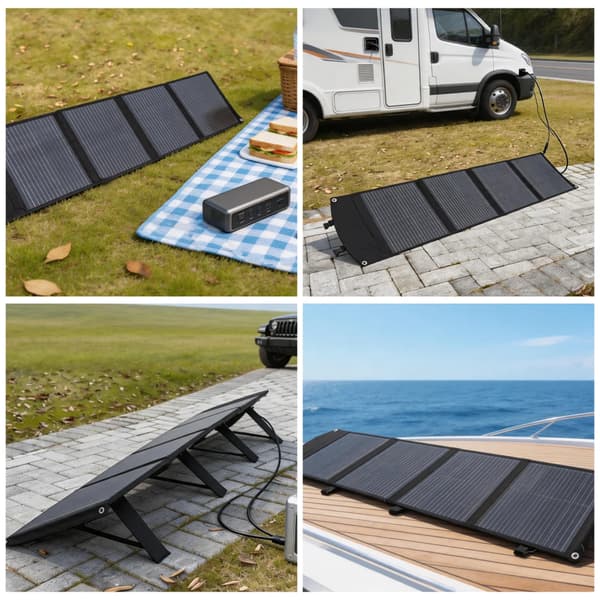 Solpanel, Bärbar Design, Vattentät Effektivitet,svart