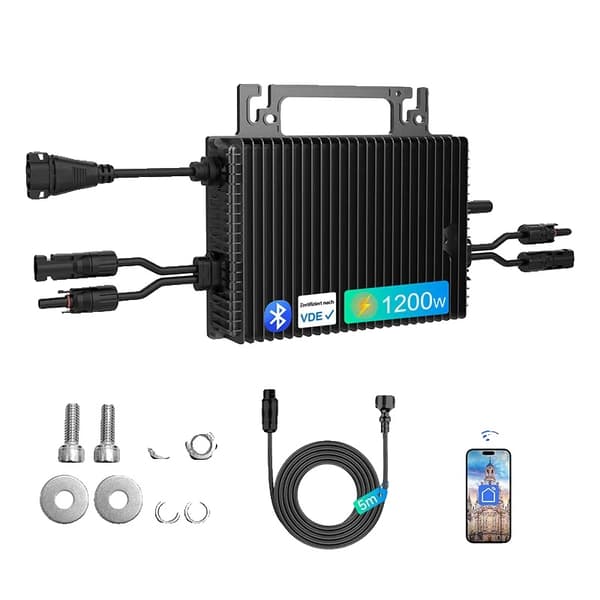 Mikroinverter, WiFi-forbindelse, Høj effektivitet,1200W, 16-60V, 230V