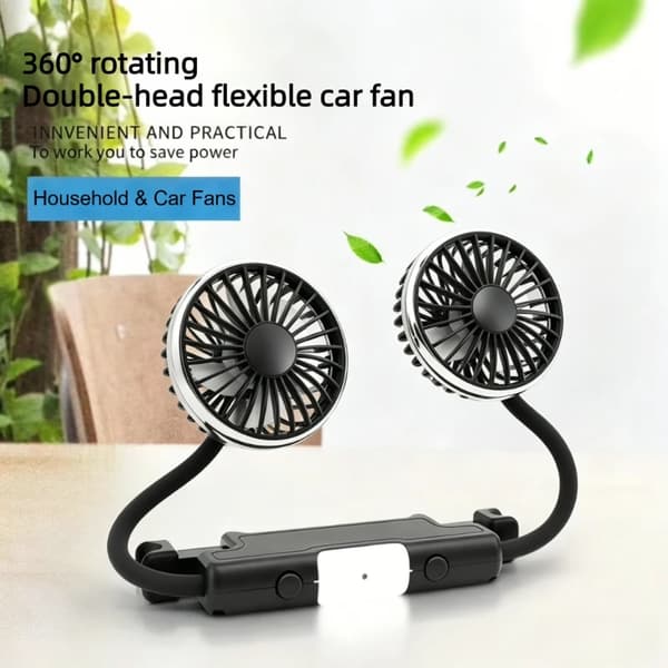 Køleventilator, USB-drevet, 360° roterbar,1 sæt