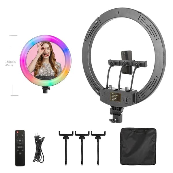 Ring Light, Dæmpbar Lysstyrke, 360-Graders Justering,Bare lys