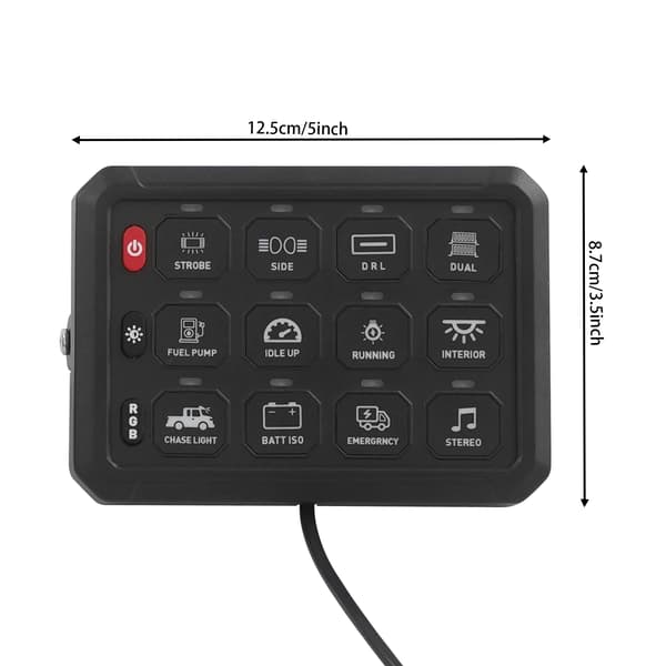 Kontrolpanel, APP Kontrol, RGB Belysningsmuligheder,sort