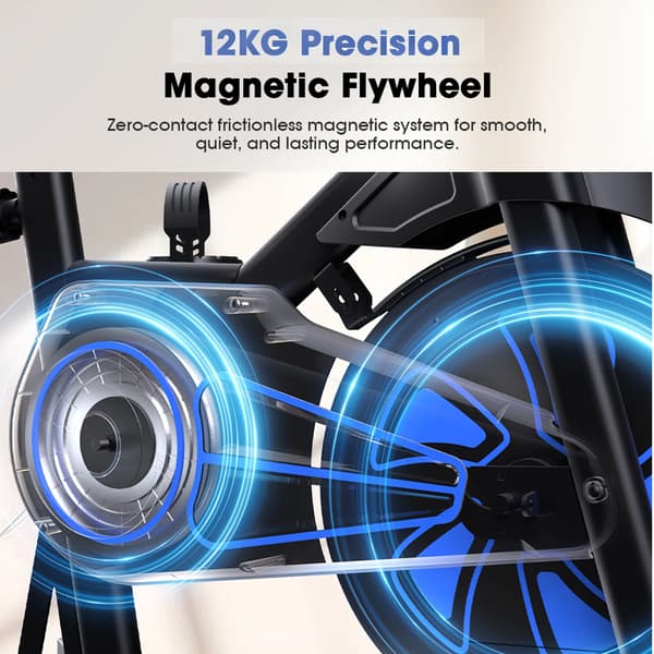 Indendørs cykel, 100-niveau modstand, magnetisk drivsystem,sort