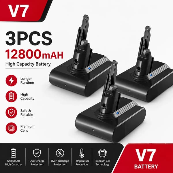 Erstatningsbatteri, 21,6V, 12800mAh Lithium-ion,21.6V-e, 12800mAh-3PCS