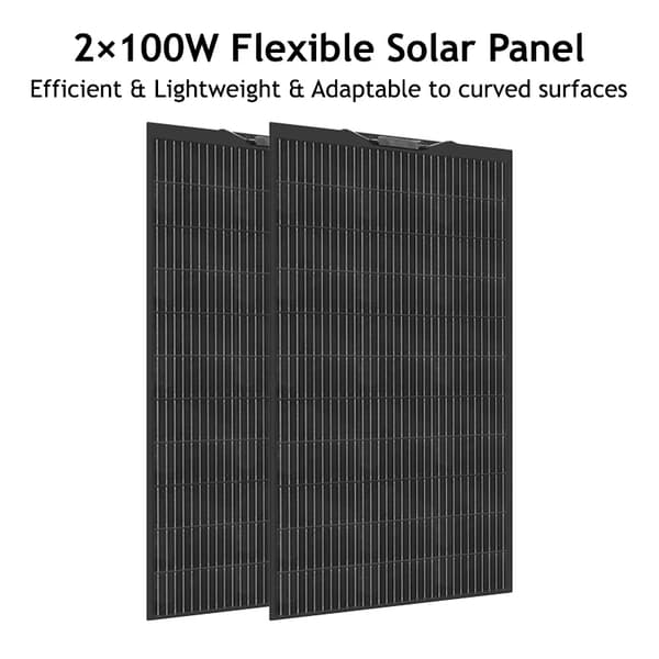 Solpanel, Flexibel Design, Effektiv Energiutvinning,2PCS F100W