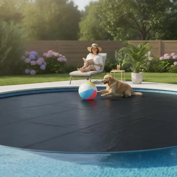 Solvarme Pool Cover, UV Modstandsdygtig, Reducerer Varme Tab,Sort