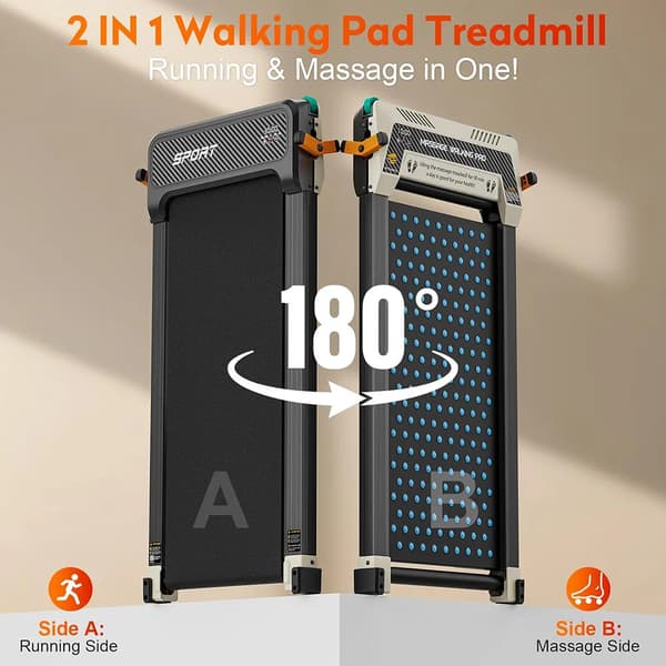 Walking Pad Tredmill, 2-i-1 Design, Stille Motor,AKLUER 520A-A