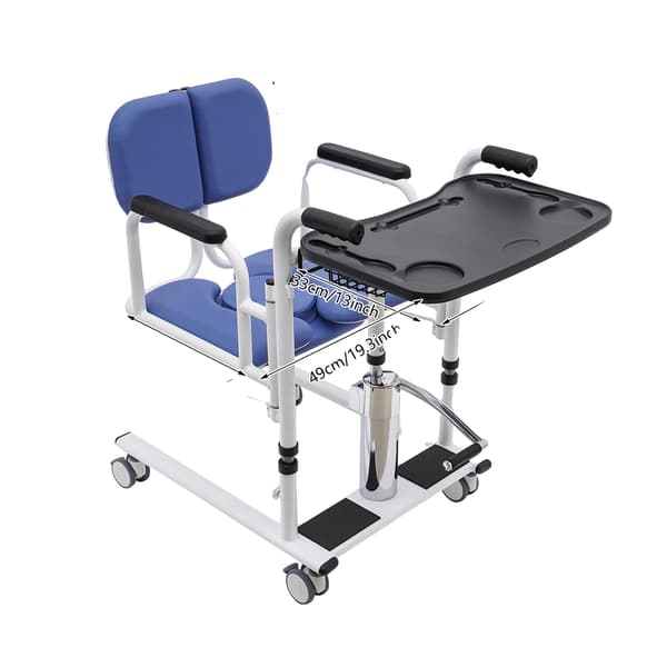 Patientlyftstol, Hydraulisk drift, Hållbar konstruktion,Blå