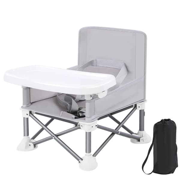 Barnmatstol, Bärbar Design, Lätt att Rengöra,GRÅ