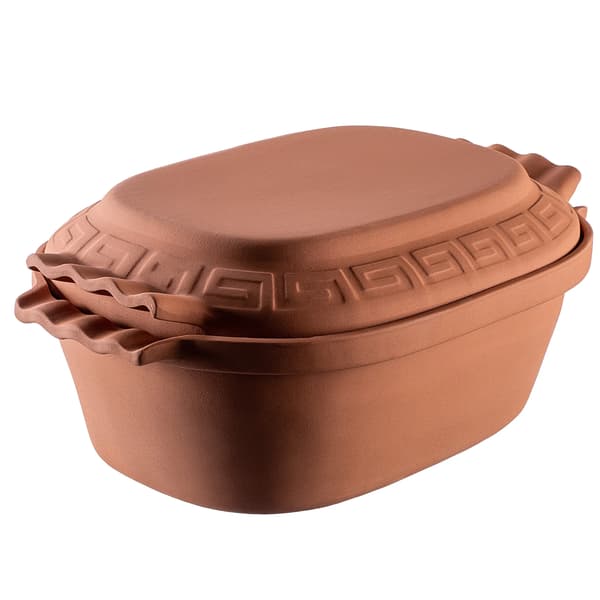 Lergods, 6L kapacitet, oval form,Brun