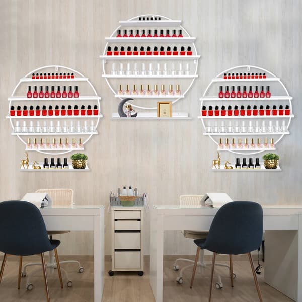Nagellackshållare, Väggmonterad, Flerlagersdesign,Vit