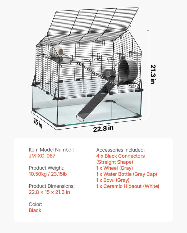 Hamsterbur, Transparent Design, Lätt Montering,20-25tum