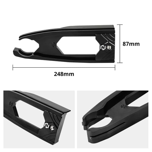 Kædebeskytter, Holdbar Polyurethan & Aluminiumlegering, Sømløs Pasform,sort