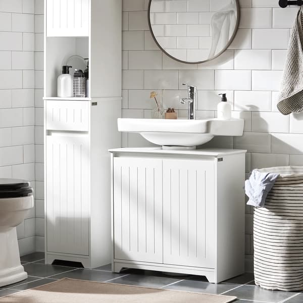 Badeværelsesskab, Opbevaring Under Vasken, Holdbart Design,HVID