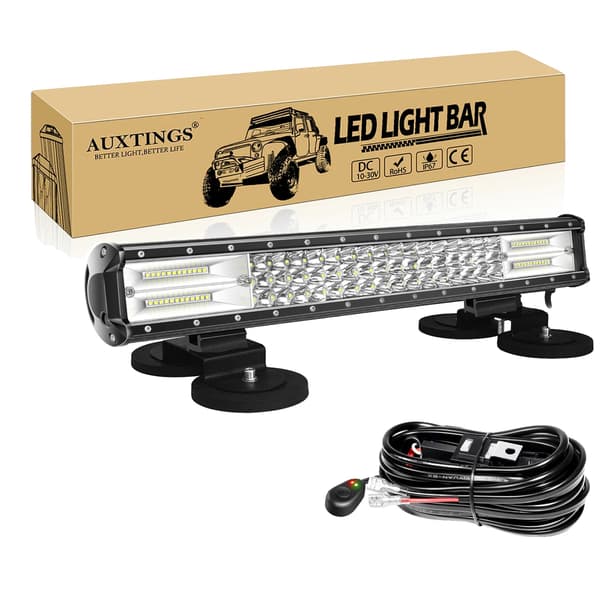 LED Lysbar, Kombineret Stråle, Vandtæt Design,7D 17in Wire Bracket