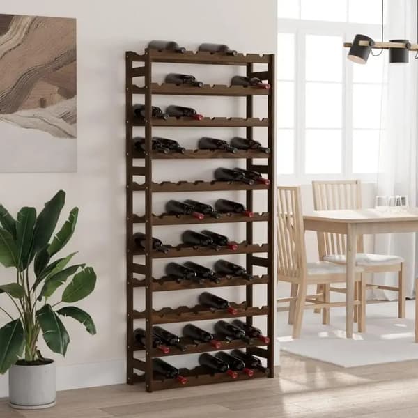 Flaskeholder, Solid Fyrretræ, Moderne Design,Mørk Khaki