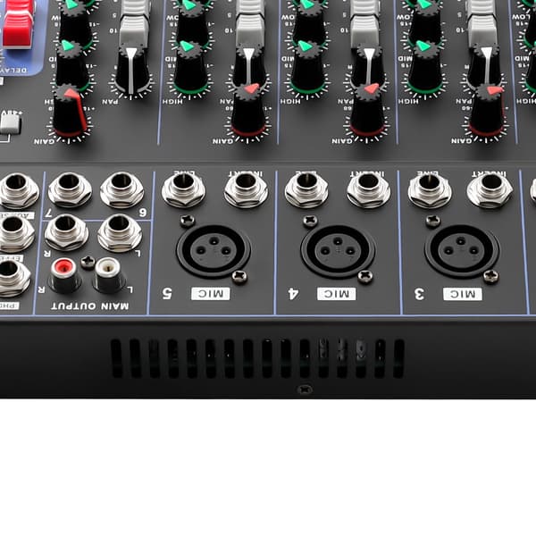 Lydmixer, 7 Kanaler, Kompakt Borddesign,Sort