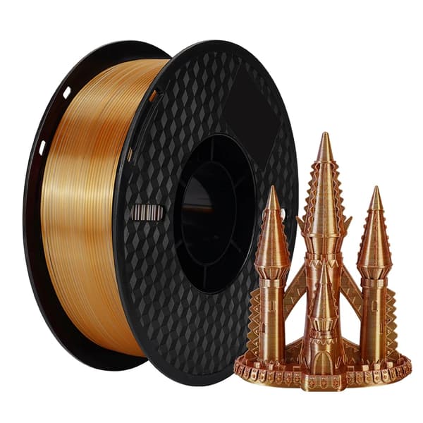 3D-printer filament, miljøvenlig PLA, multicolor gradient,Guld Sølv Kobber