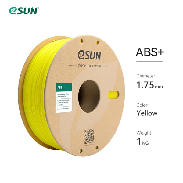 3D-skrivarfilament, ABS-material, trasselfri design,Gul
