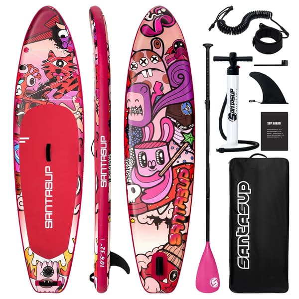 Oppustelig SUP-board, Holdbart PVC, Stabilt Design,Rød