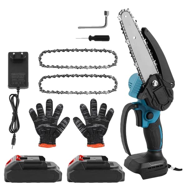 Mini kædesav, trådløs, ergonomisk greb,EU-b, A (2 Batteri)