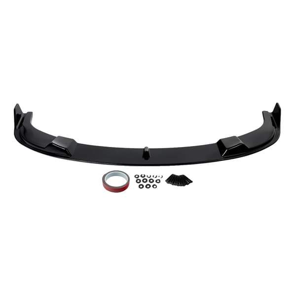 Front Bumper Splitter, Sporty Design, Holdbart ABS Plast,Glans Sort