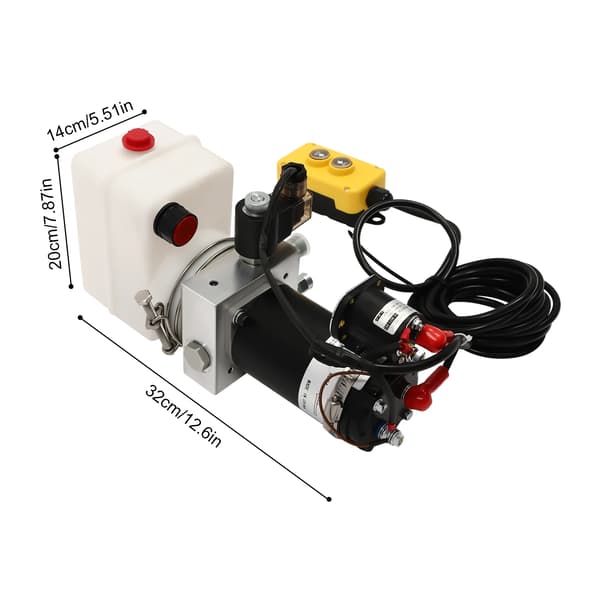Hydraulisk Pump, 12V Ström, Fjärrkontrollsystem, Ljusgul