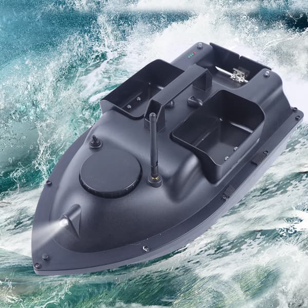 Fiskebåt, Fjärrkontroll 500 meter räckvidd, Hållbar ABS-konstruktion,svart