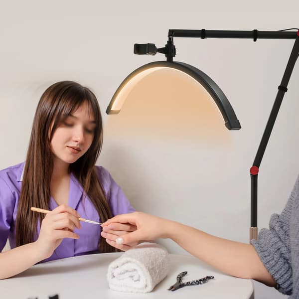 Gulvlampe, Justerbar Højde, LED Belysning,sort