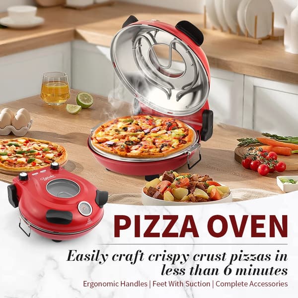Pizzamager, keramisk sten, 1200W effekt,RØD-LMC