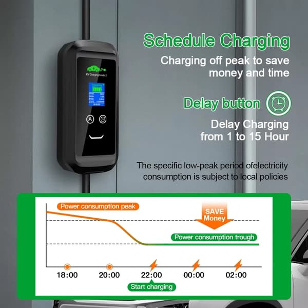 Elbiloplader, Type2 Stik, Smart APP Kontrol,Type2 11KW 7M