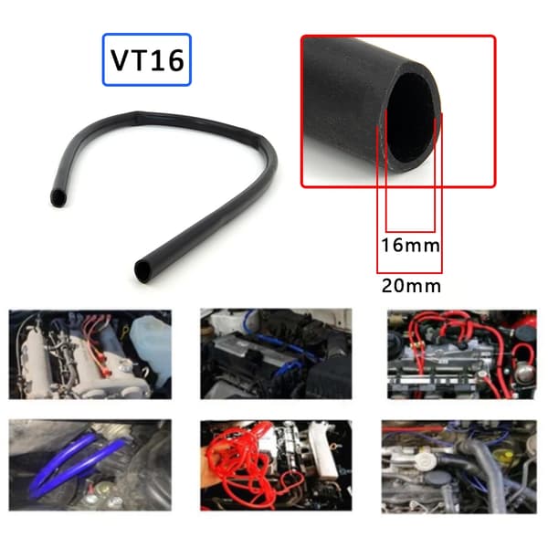 Silicone Vakuumslange, 2M Længde, Universel Anvendelse,ID 16MM SORT 2M