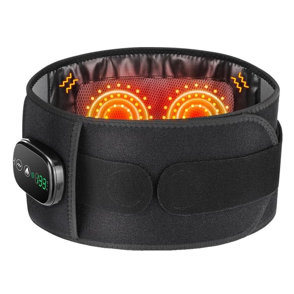 Talje Massager, Justerbar Varme, Vibrationsterapi,sort