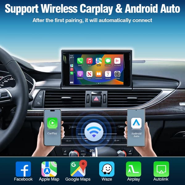 CarPlay och Android Auto-gränssnitt, Enkel installation, USB-programvaruuppgradering,För A6 A7 MHI2