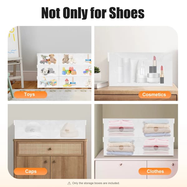 Skoförvaringslådor, Stapelbar Design, 20-delars Set,VIT