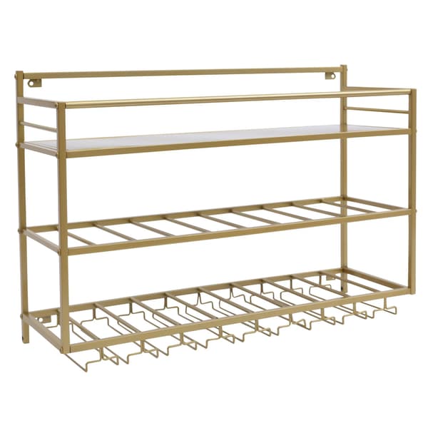 Vinkøler, Væghængt Design, Rustik Metal Finish,Guld