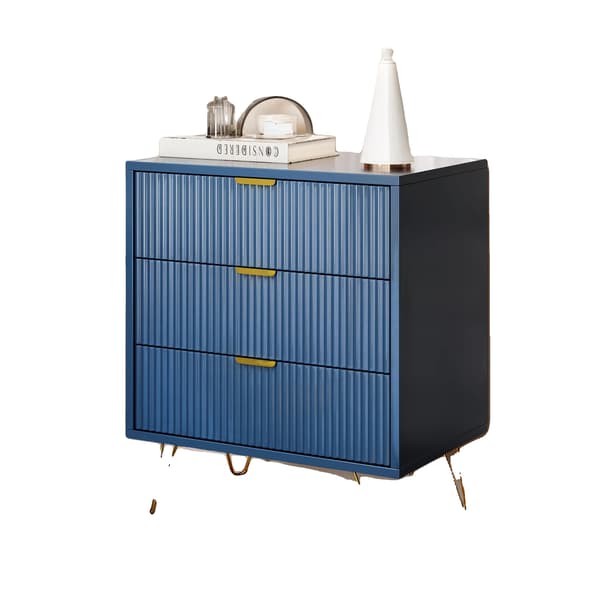 Natsbord, 3 Skuffer, Moderne Design,Mørkeblå 60*40*70cm