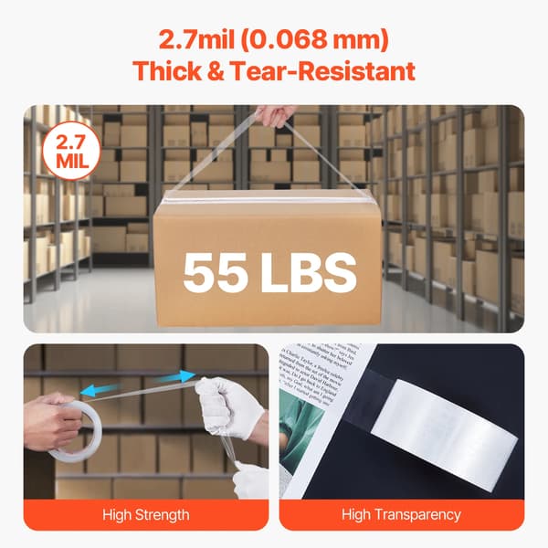 Packtejp, Hållbart Material, Långa Rullar,12Rullar